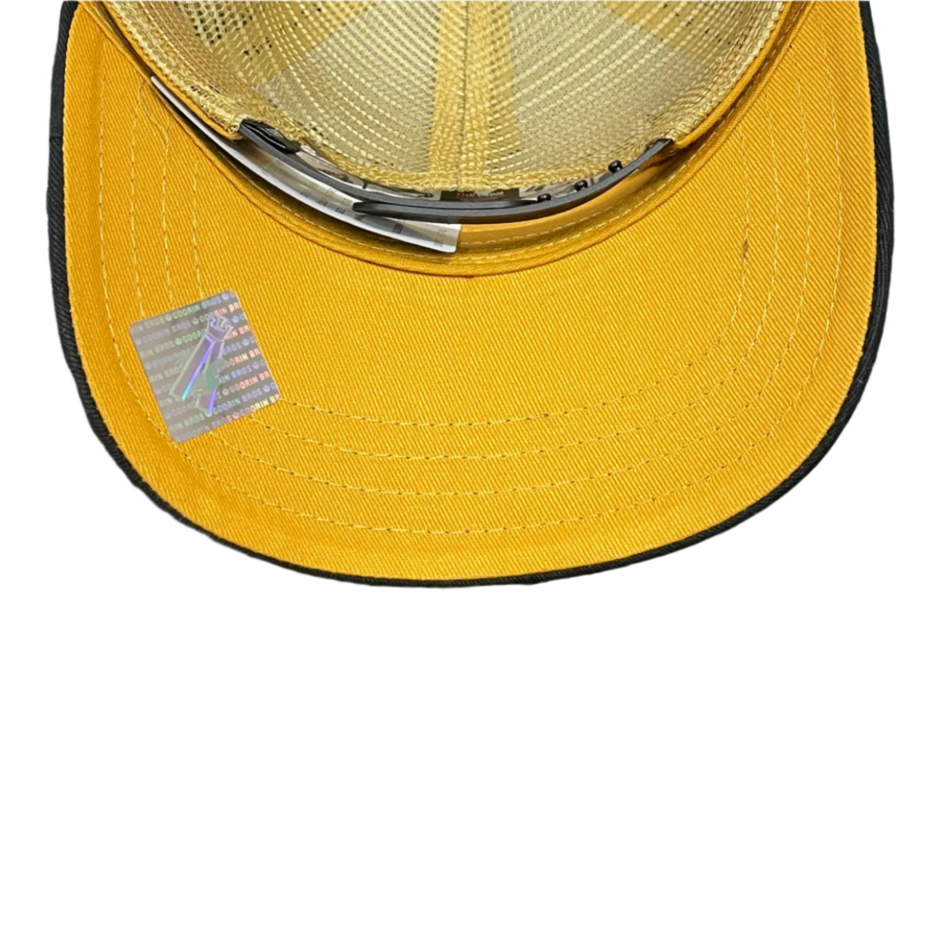 Goorin Bros The Dead Skull Mustard Farm Trucker Hat Mustard Under Visor