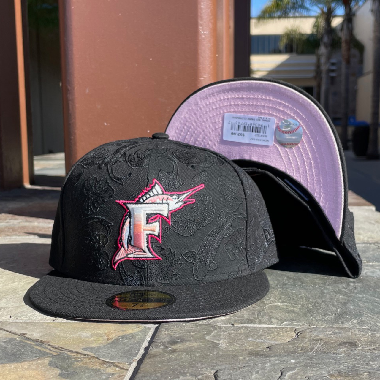 New Era Florida Marlins Tonal KOI Black Pink 59FIFTY Fitted Hat