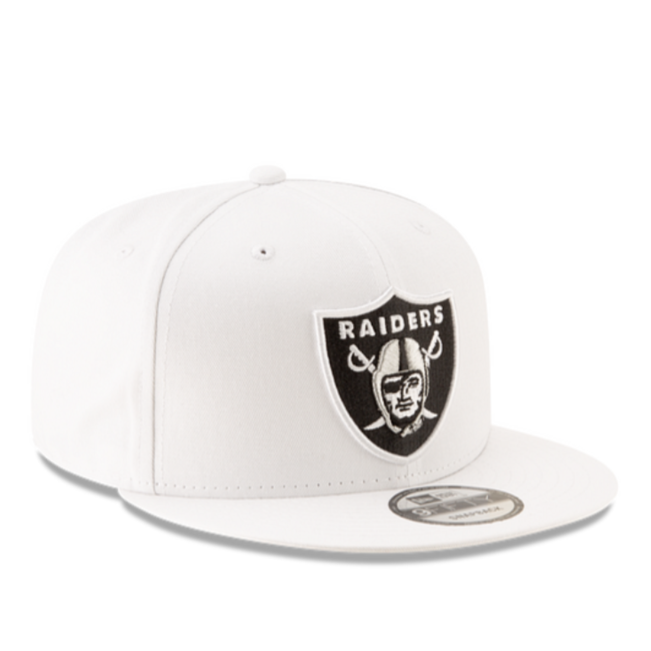 Front View of New Era Las Vegas Raiders White Black 9FIFTY Snapback Hat