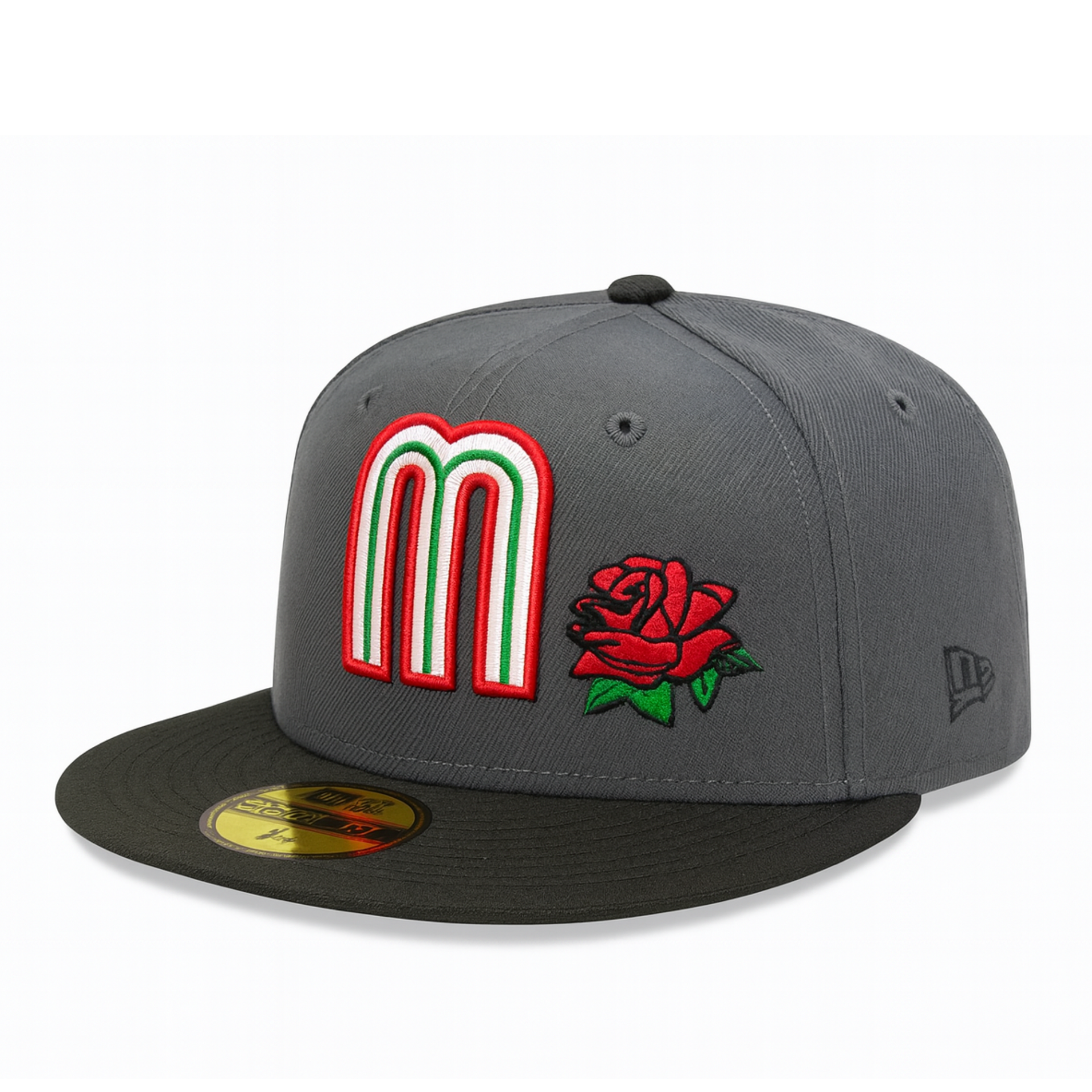 New Era Mexico Rose Collection Dark Graphite Black 2 Tone 59FIFTY Fitted Hat