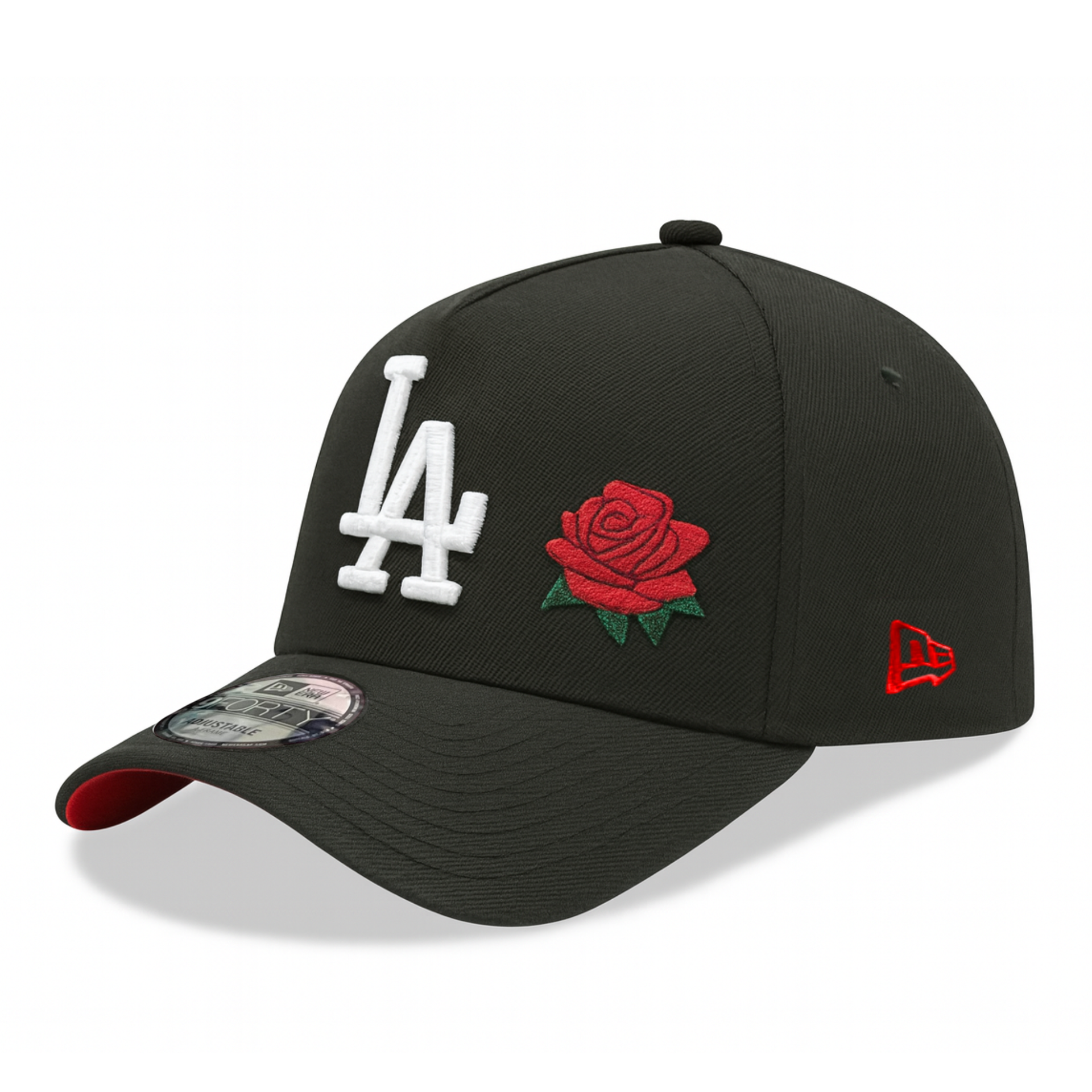New Era Los Angeles Dodgers Black Red Rose 9FORTY A-Frame Snapback