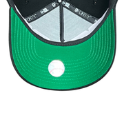 green bottom of Los Angeles Dodgers Super Micro Black 9FORTY A-Frame Snapback