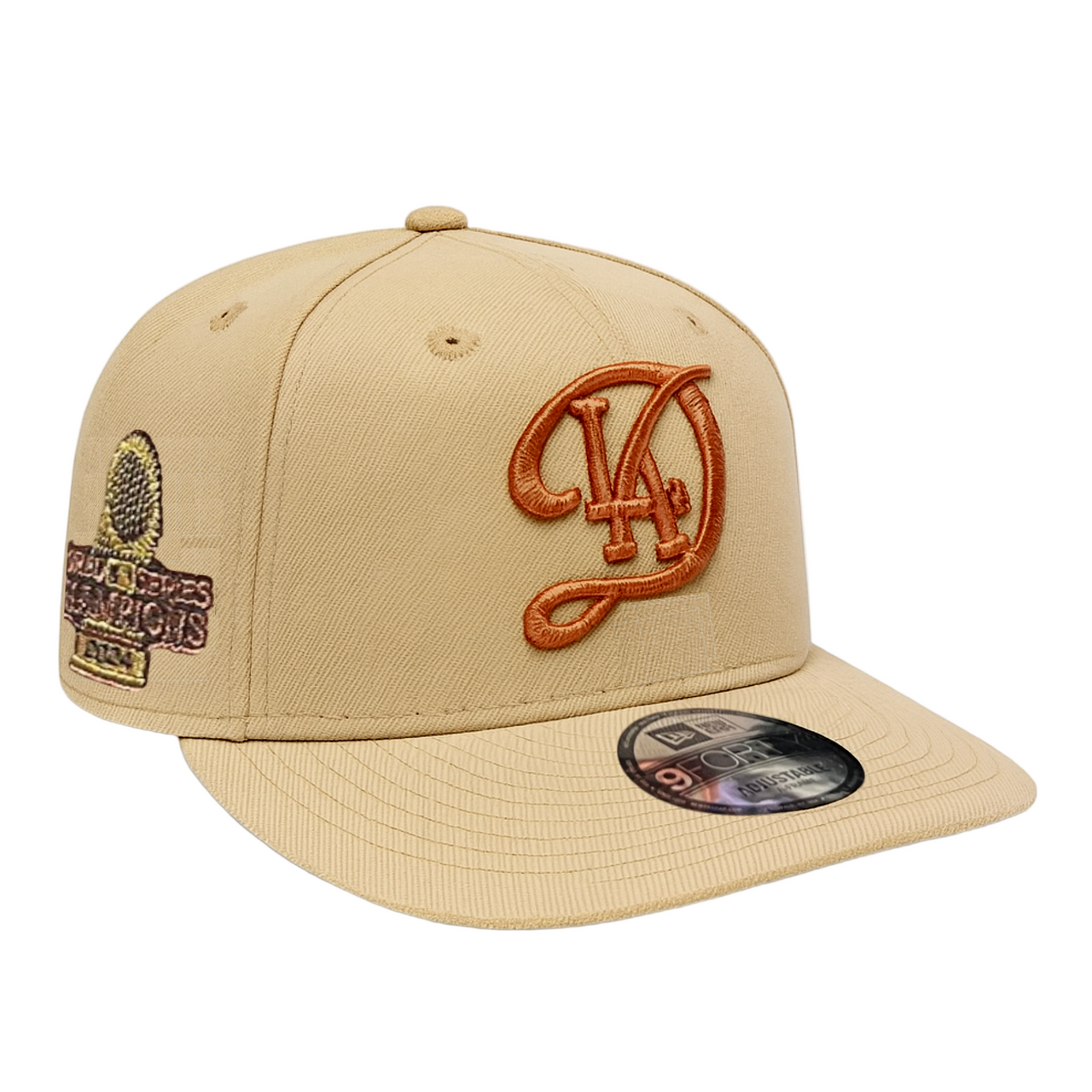 New Era Los Angeles Dodgers Khaki 24 World Series Champion 9FORTY A-Frame Snapback Hat