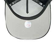 gray under visor of new era black miami marlins 9forty a-frame snapback hat