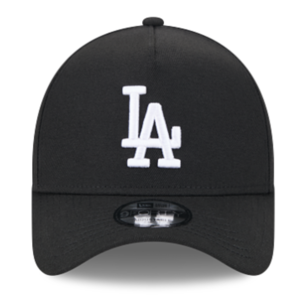 Front View of New Era Los Angeles Dodgers Black White 9FORTY A-Frame Snapback
