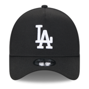 Front View of New Era Los Angeles Dodgers Black White 9FORTY A-Frame Snapback