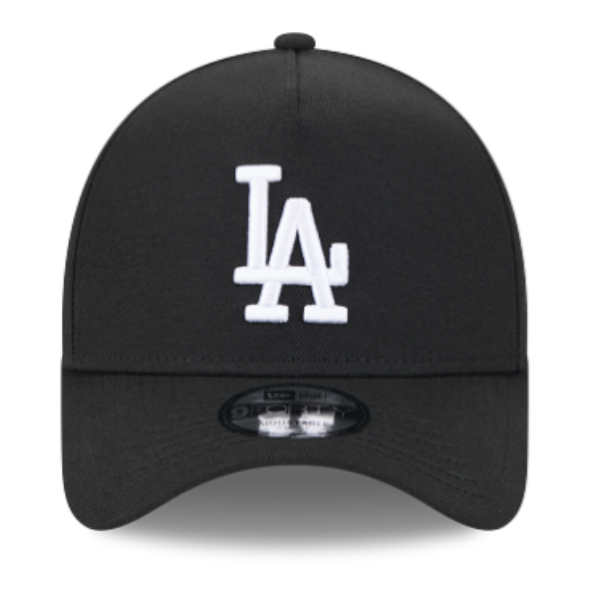 Front View of New Era Los Angeles Dodgers Black White 9FORTY A-Frame Snapback