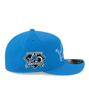 side patch of New Era Detroit Lions 75th Anniversary Blue 9FIFTY A-Frame Snapback Hat