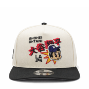front view of New Era Los Angeles Dodgers Shohei Ohtani Chrome Black 9FIFTY A-Frame Fitted Hat