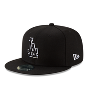 New Era Los Angeles Dodgers LA Black White Outlined 9FIFTY Snapback Hat