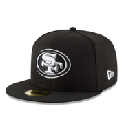 Black with White San Francisco 49ers New Era Fitted Cap