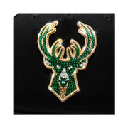 Green and gold emblem on a black background