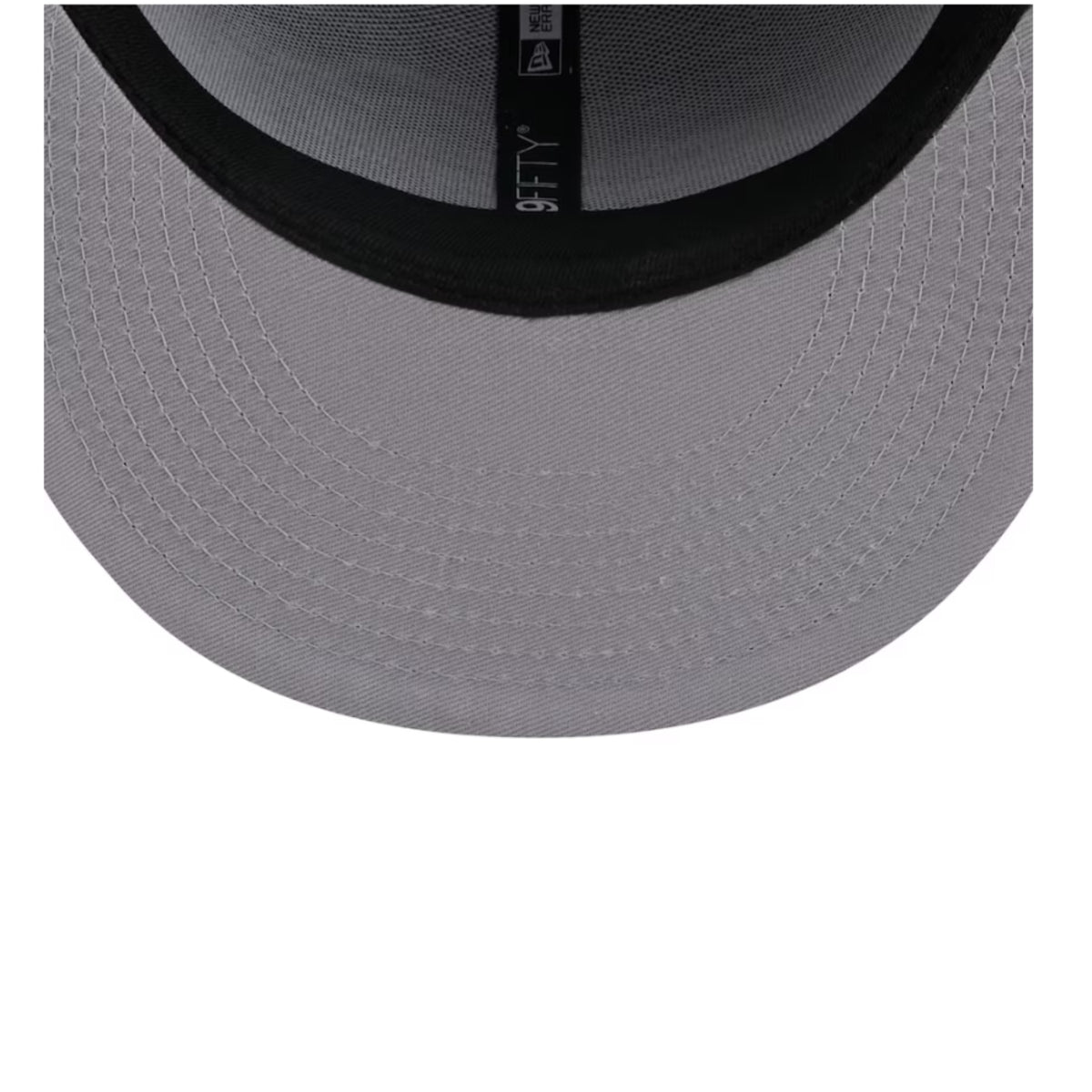 New Era Los Angeles Dodgers Script Youth Chrome/Royal 9FIFTY Snapback Hat gray under visor view