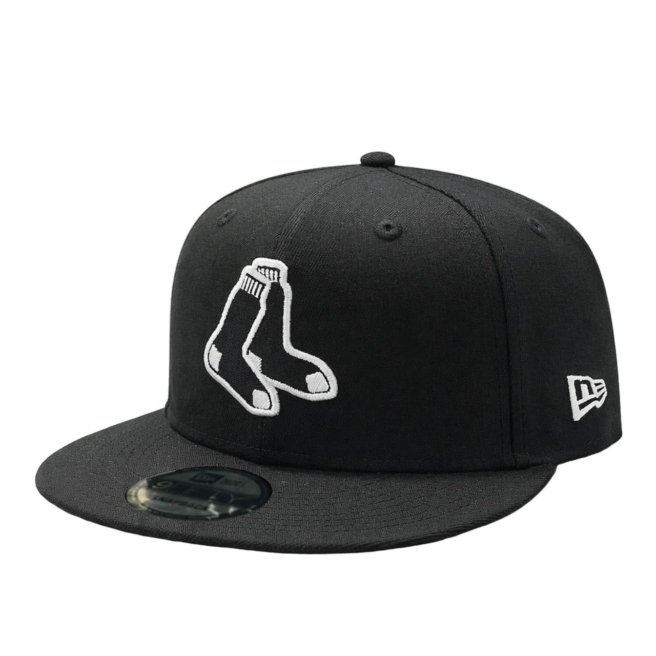 New Era Boston Red Sox Socks Black White 9FIFTY Snapback Hat