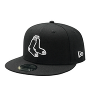 New Era Boston Red Sox Socks Black White 9FIFTY Snapback Hat