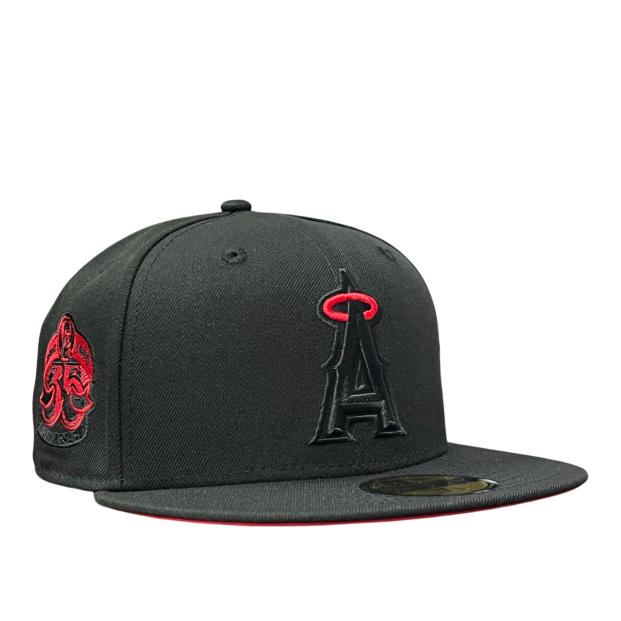 New Era Los Angeles Anaheim Angels Black Red Halo 59FIFTY Fitted Hat
