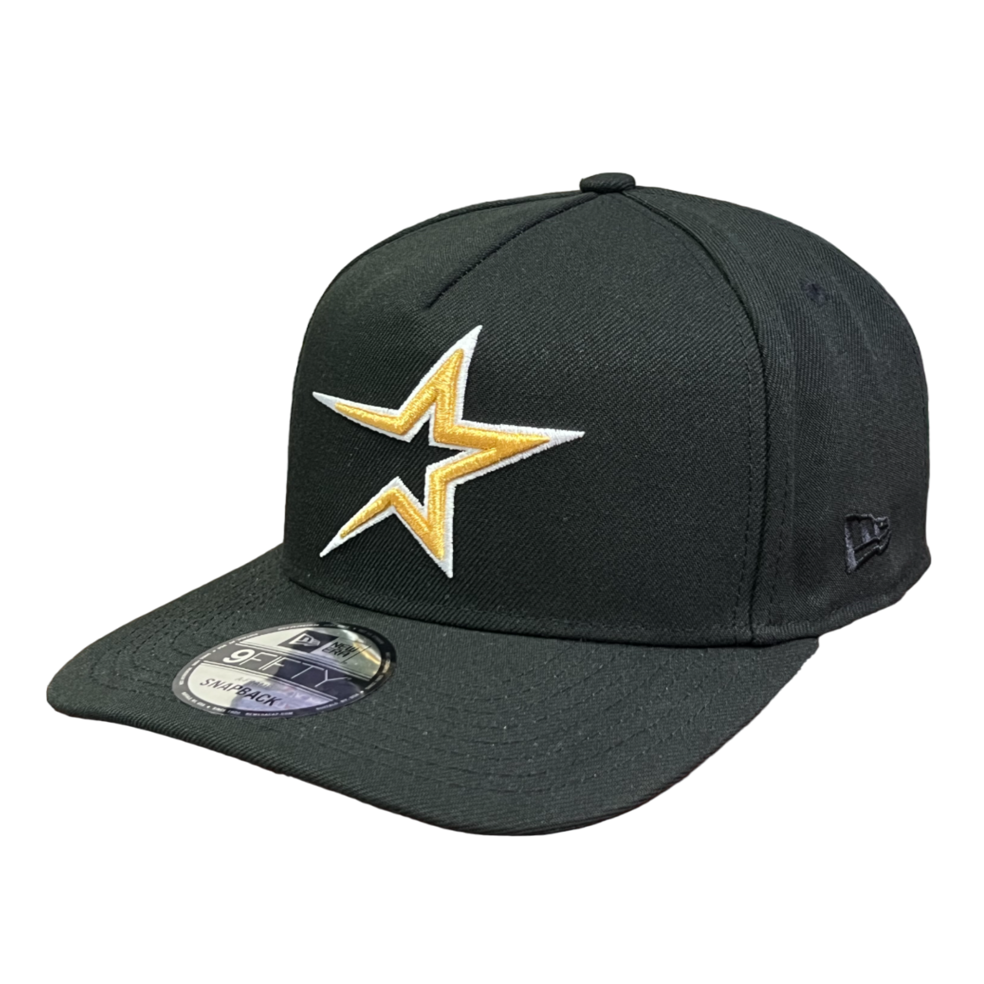 Black Houston Astros 9Forty A-Frame Side patch Men's Snapback Hat