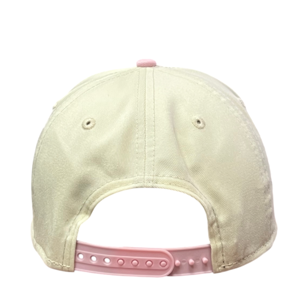 back of Los Angeles Dodgers Chrome Pink 9FORTY A-Frame Snapback