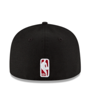 Back of New Era YOUTH Miami Heat Black 59FIFTY Fitted Hat