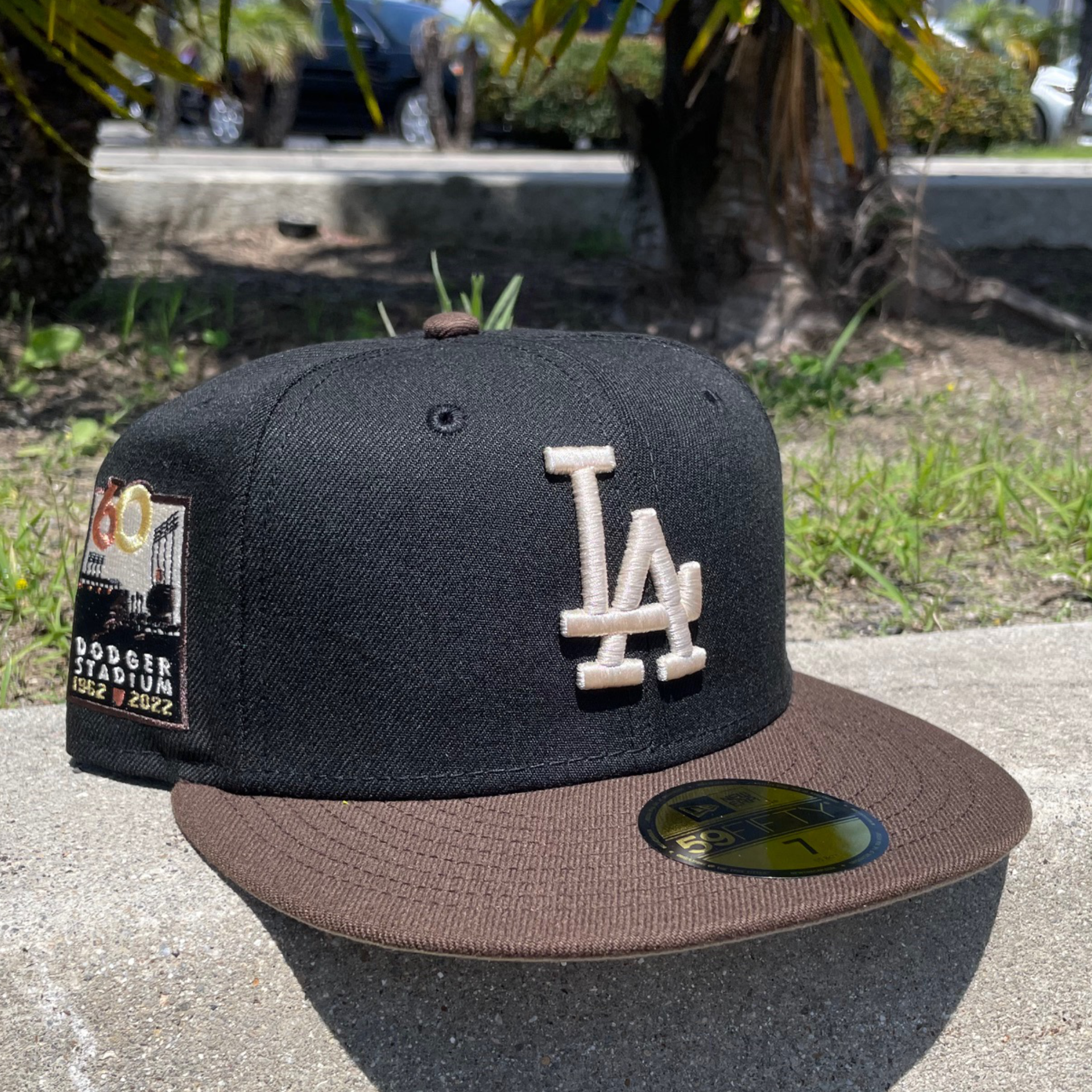 Black Brown 2 Tone Los Angeles Dodgers 60th Stadium New Era 59FIFTY Fitted Hat