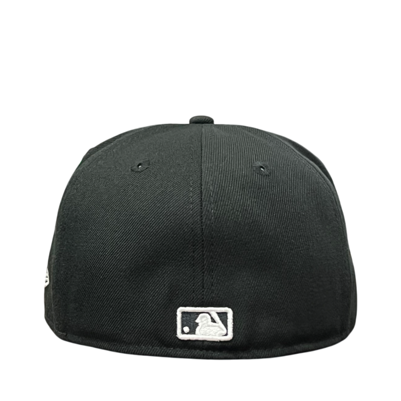 back of Boston Red Sox Socks Black White 59FIFTY Fitted Hat