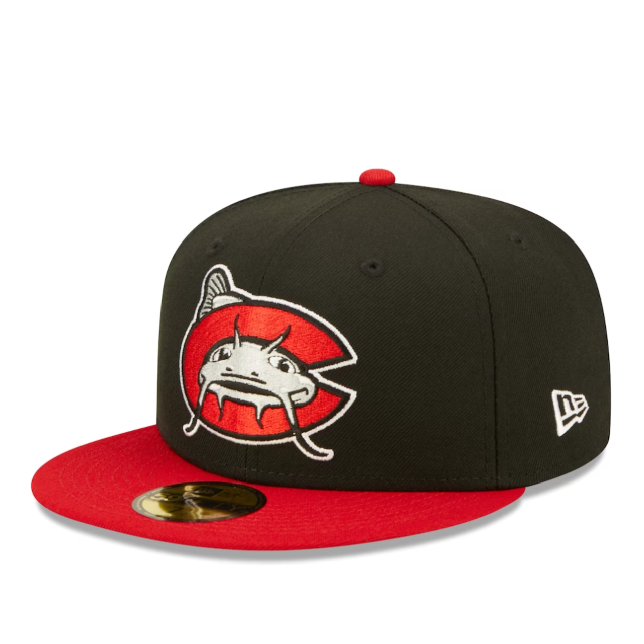 Black and Red Carolina Mudcats New Era Fitted Cap