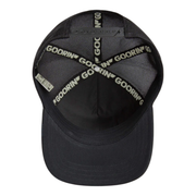Under Visor View of Goorin Bros Golden Cock Black Trucker Snapback Hat