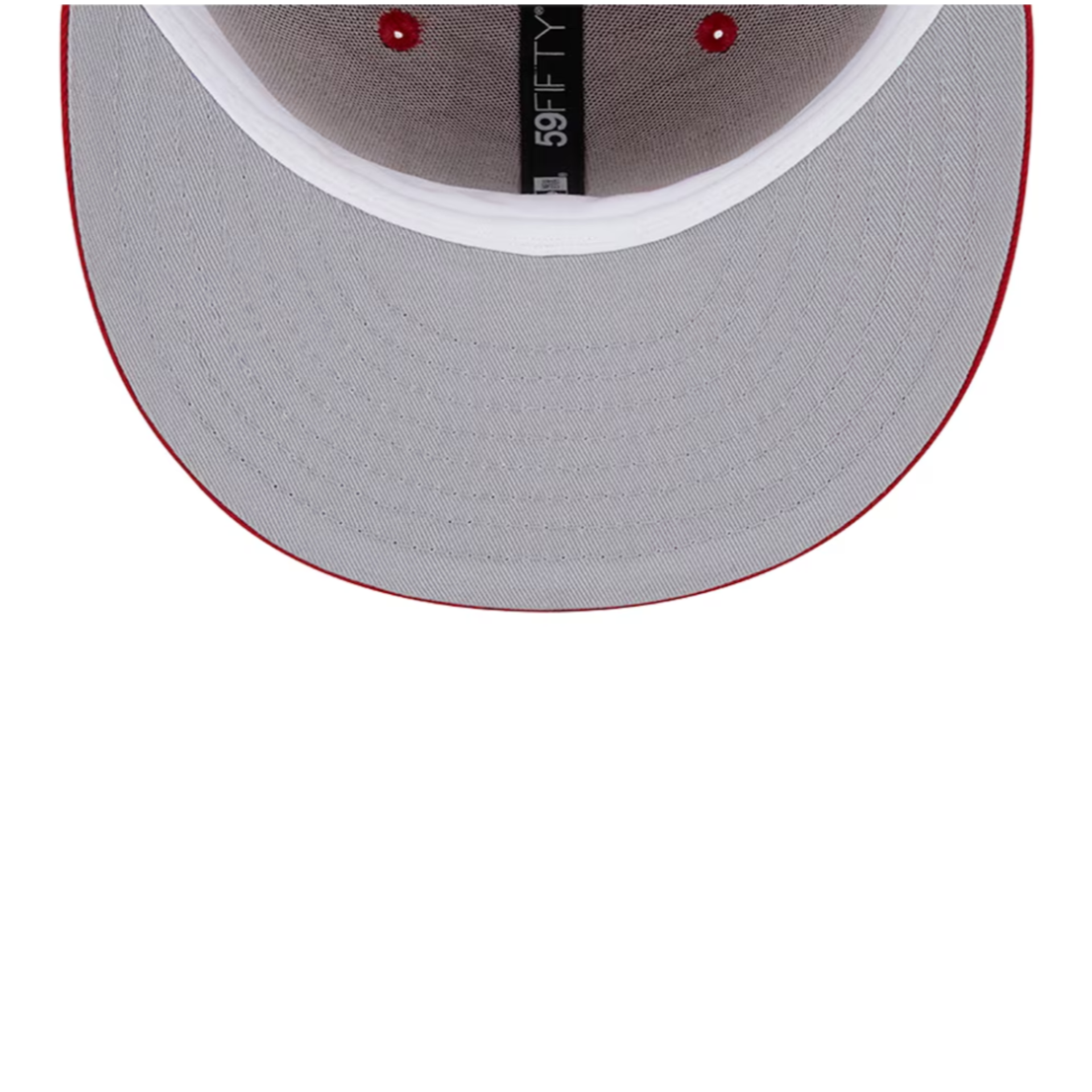 gray bottom of New Era Las Vegas Raiders Super Bowl XVIII Red 59FIFTY Fitted Hat