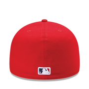 Back of New Era Los Angeles Angels Red YOUTH 59FIFTY Fitted Hat