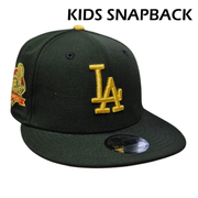 New Era YOUTH Los Angeles Dodgers LA Black Gold 2024 World Series Snapback Cap