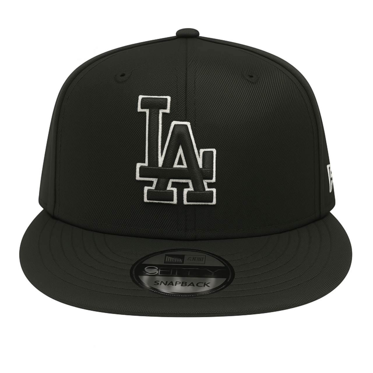 New Era Los Angeles Dodgers LA Black White Outlined 9FIFTY Snapback Hat