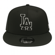 New Era Los Angeles Dodgers LA Black White Outlined 9FIFTY Snapback Hat