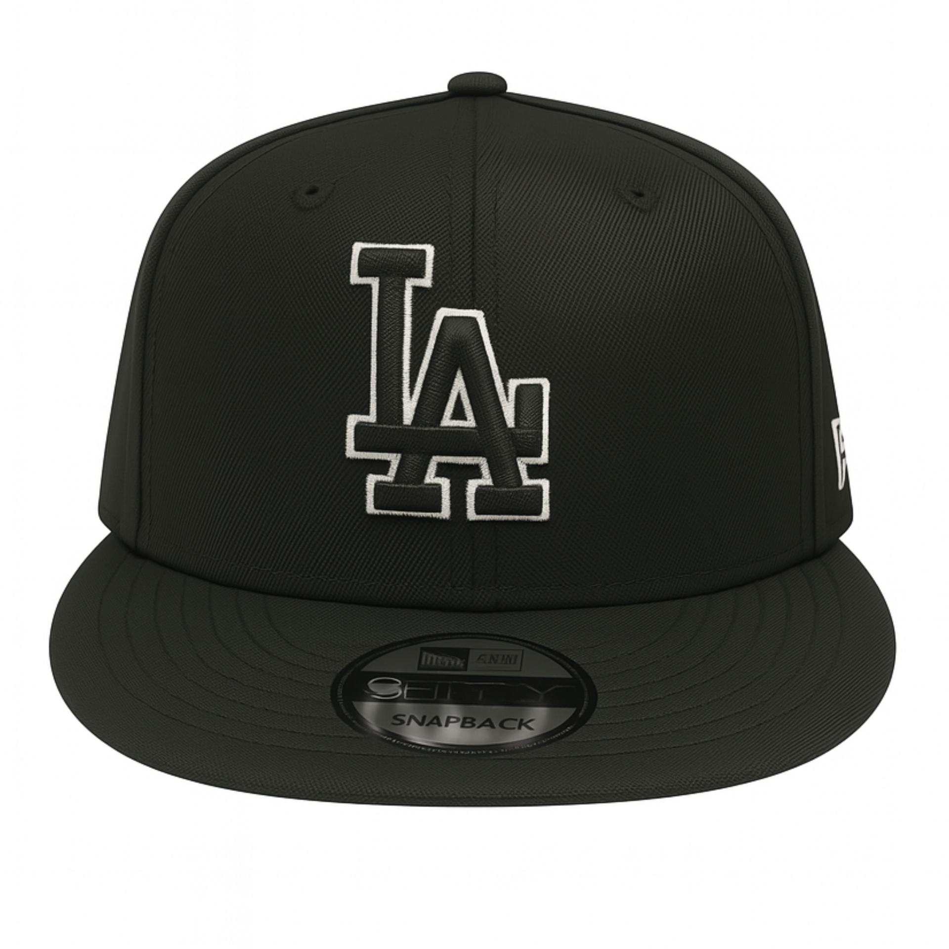 New Era Los Angeles Dodgers LA Black White Outlined 9FIFTY Snapback Hat