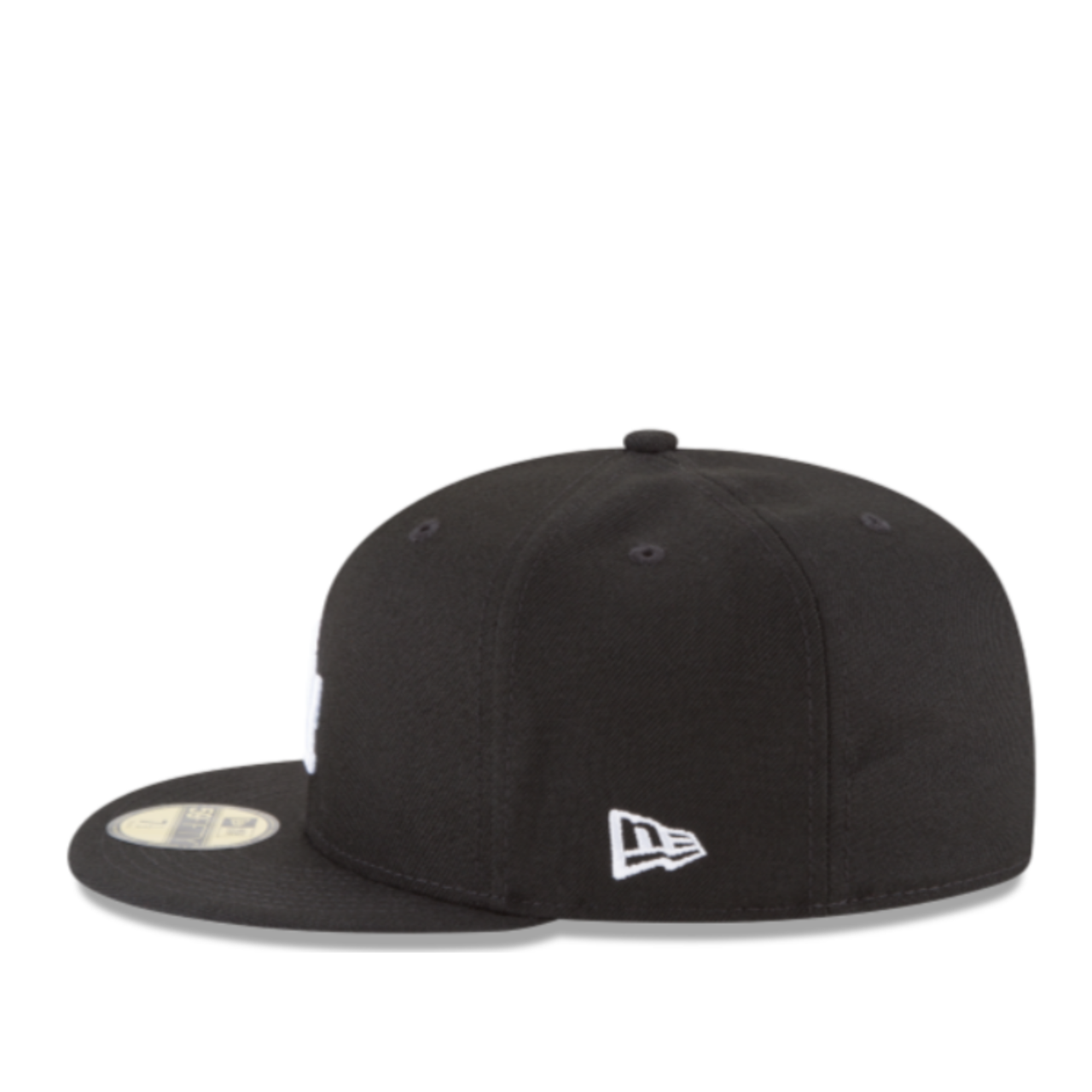 Black and White Los Angeles Dodgers LA New Era 59Fifty Fitted Cap Side