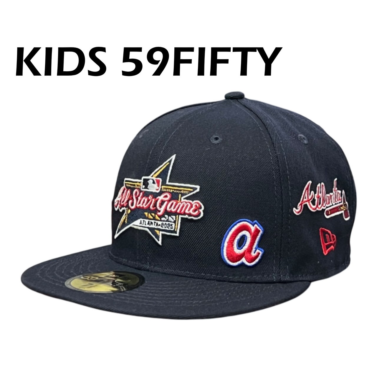 YOUTH Atlanta Braves ASG Multi Logo G1 Navy 59FIFTY Fitted Hat
