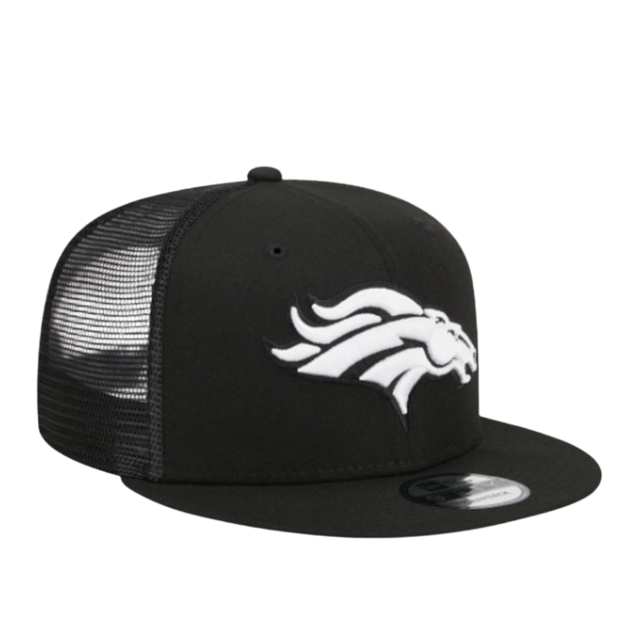 New Era Denver Broncos Black White 9FIFTY Trucker Snapback Hat
