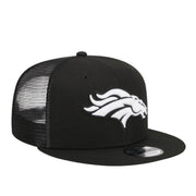 New Era Denver Broncos Black White 9FIFTY Trucker Snapback Hat