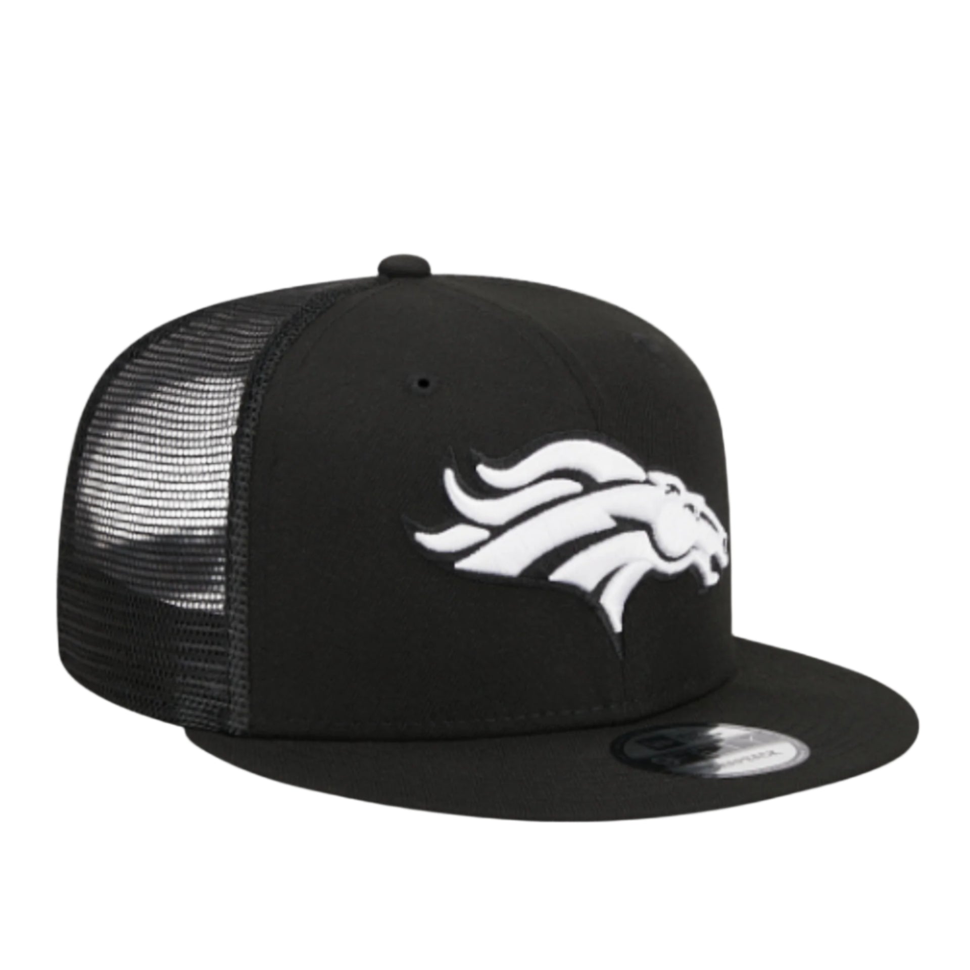 New Era Denver Broncos Black White 9FIFTY Trucker Snapback Hat