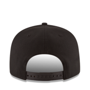 Back of Los Angeles Dodgers Black Triple Player Side Patch 9FIFTY Snapback Hat