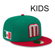 New Era YOUTH WBC Mexico Baseball Green Red 59FIFTY Fitted Cap