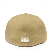 Back of New Era New York Yankees NY Khaki White Outlined 59FIFTY Fitted Hat