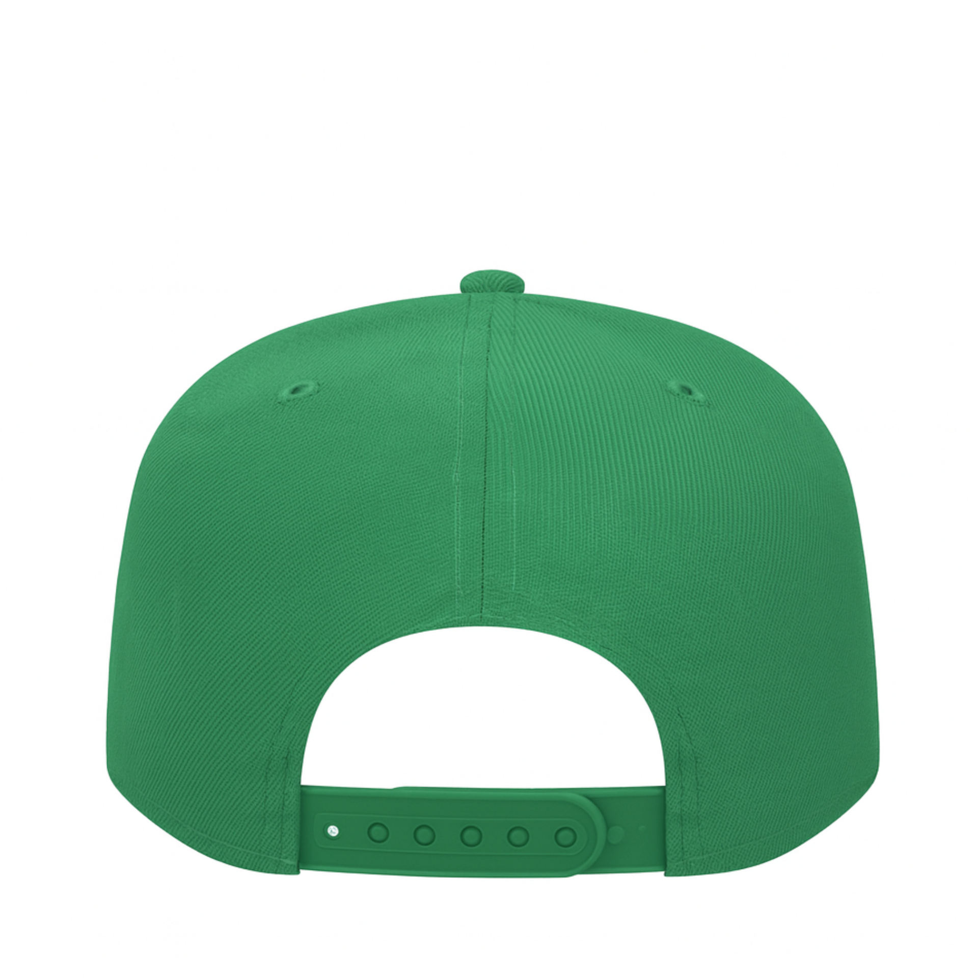 Kelly green New Era New York Yankees 9FIFTY snapback hat with adjustable snapback closure, back view on white background