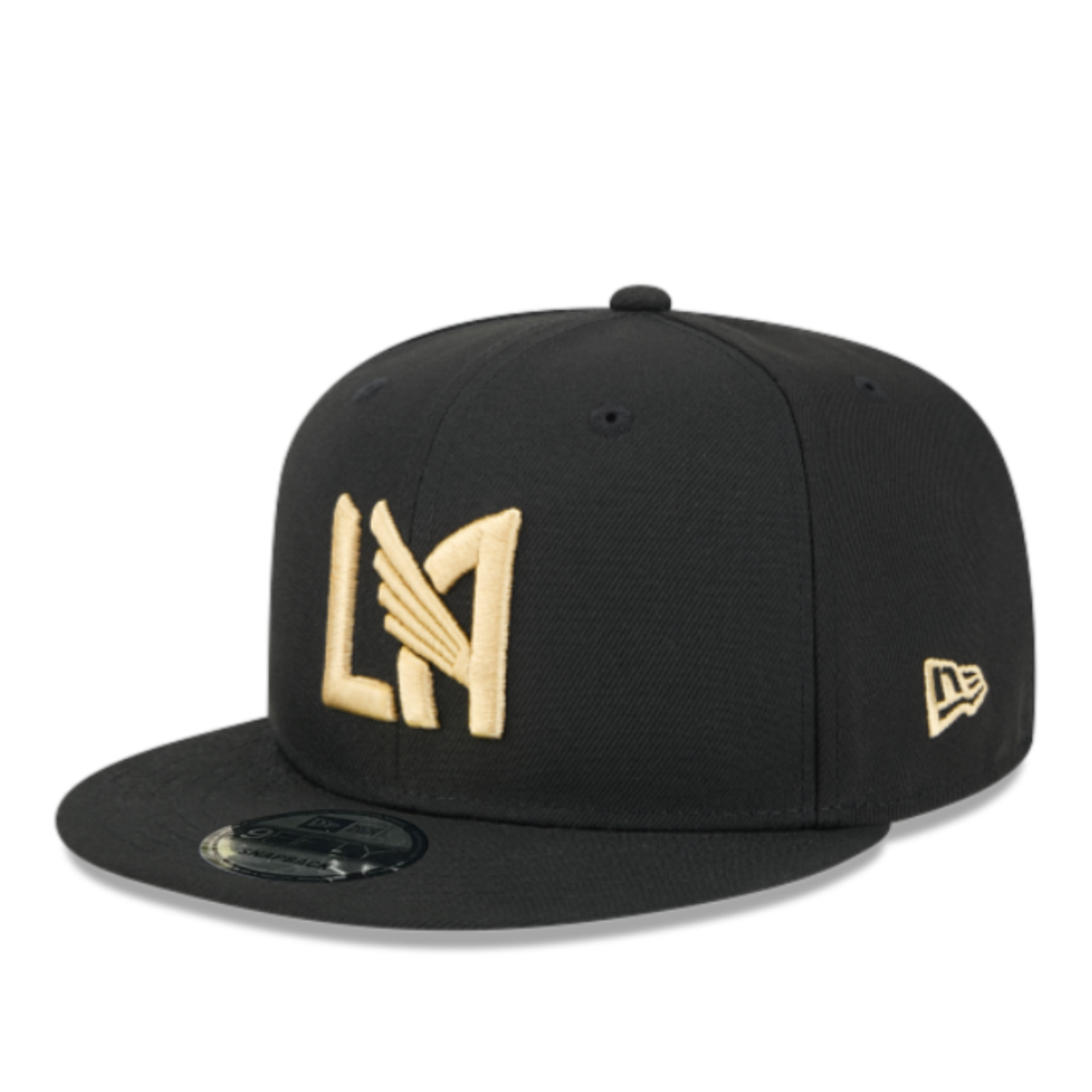 New Era MLS Los Angeles FC Black Gold 9FIFTY Snapback Hat Front View