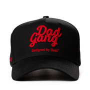 Front View of Dad Gang Black and Red Snapback hat