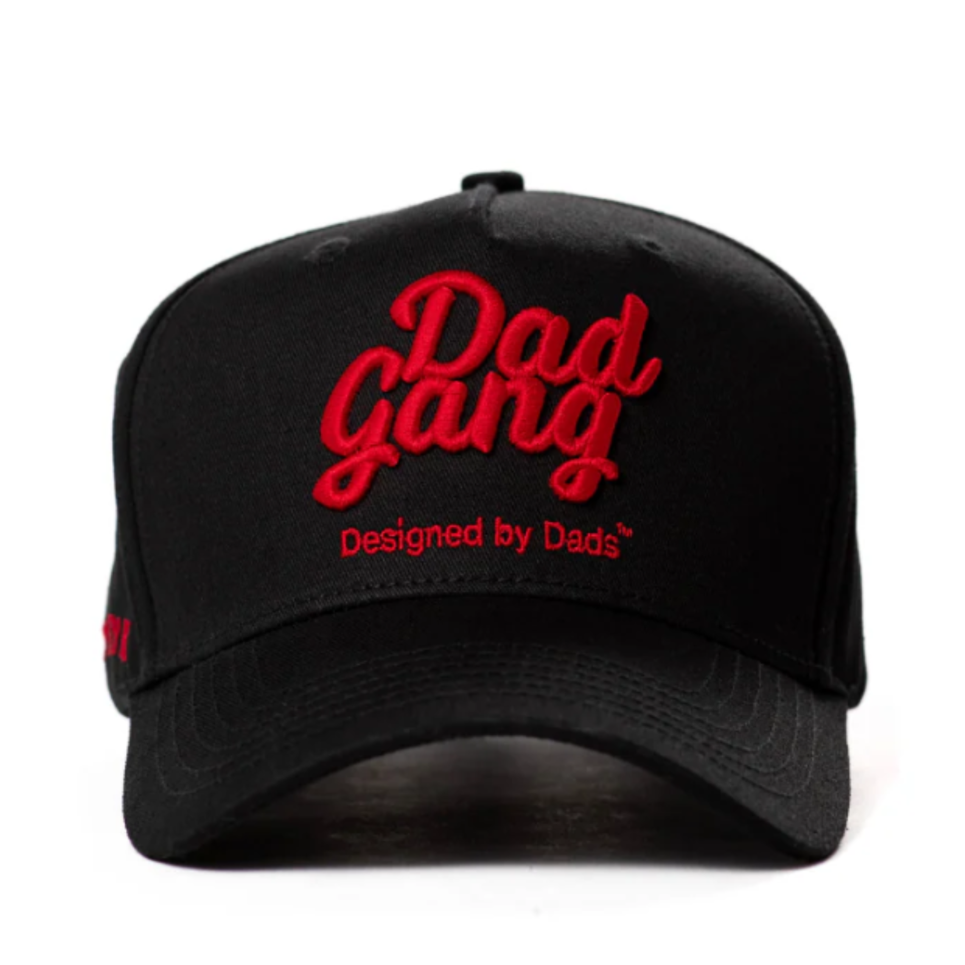 Front View of Dad Gang Black and Red Snapback hat