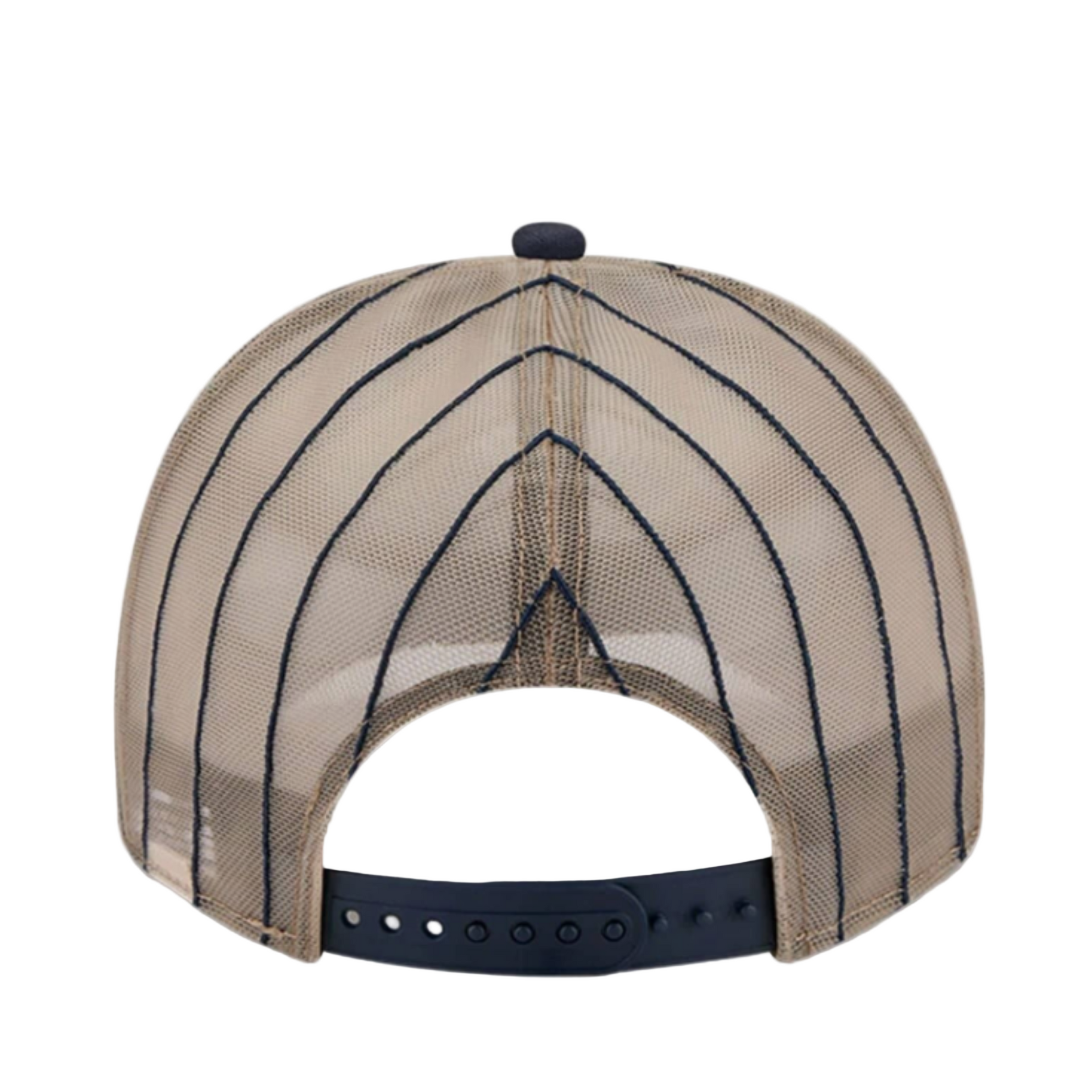 Back of New Era New York Yankees Vintage Arched Foam Front 9FIFTY A-Frame Adjustable Trucker Hat