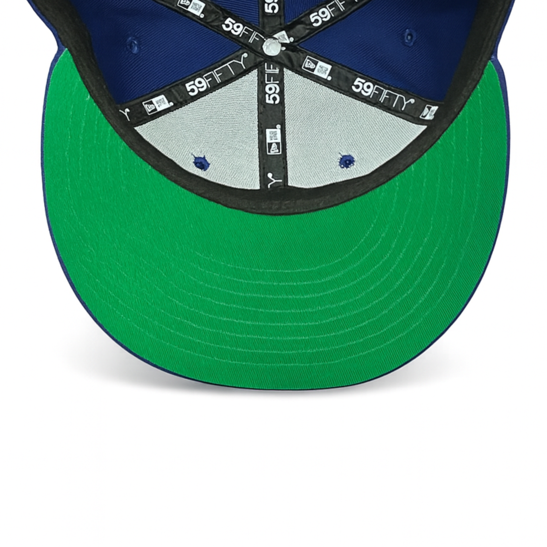 green under v isor of New Era Mexico Rose Collection Blue 59FIFTY Fitted Hat