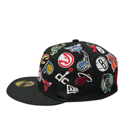 left side of NBA ASG ALL OVER TEAMS PATCHES 59FIFTY New Era Fitted Hat