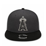 New Era Los Angeles Anaheim Angels Graphite Black 9FIFTY Snapback Hat front view