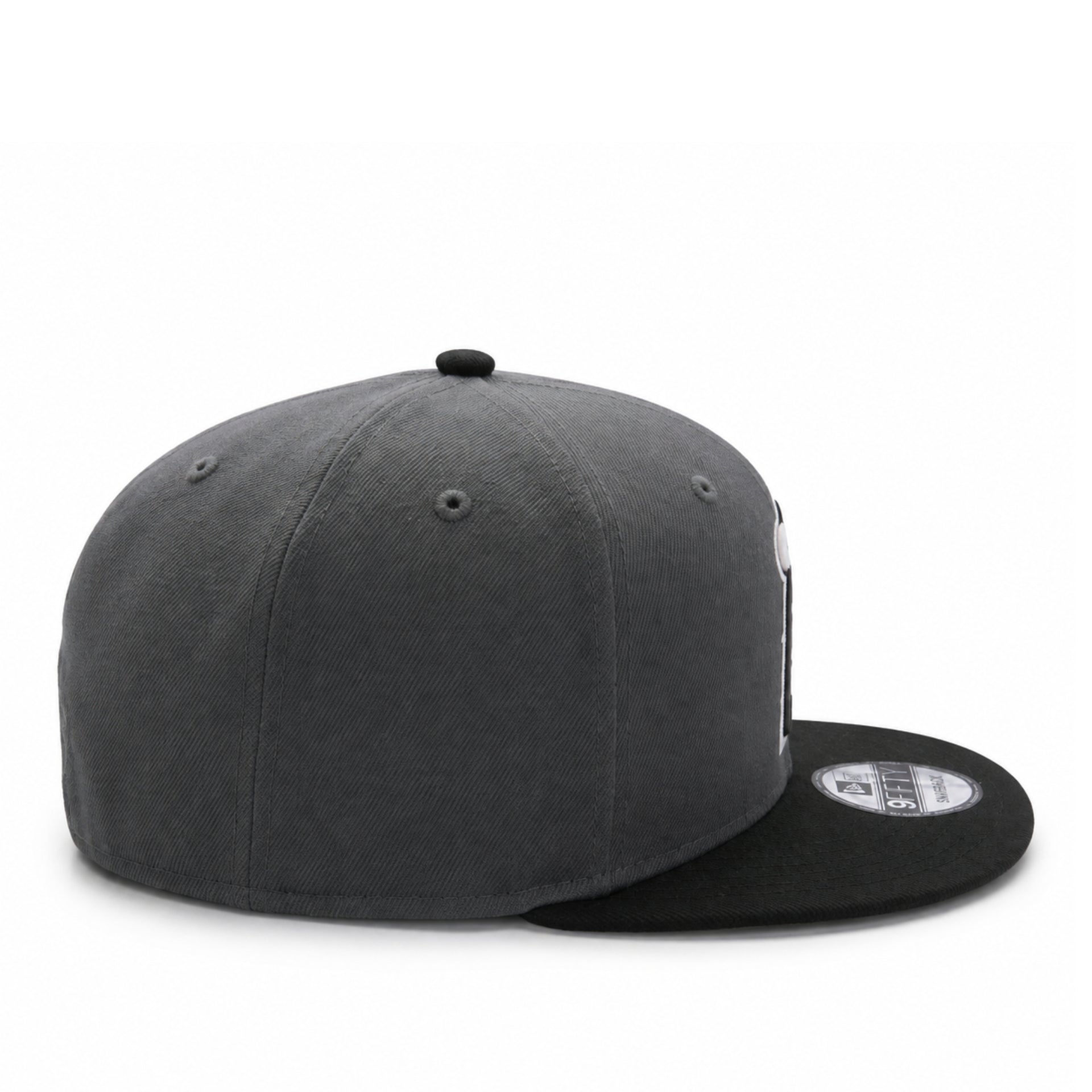 New Era Los Angeles Anaheim Angels Graphite Black 9FIFTY Snapback Hat right side view